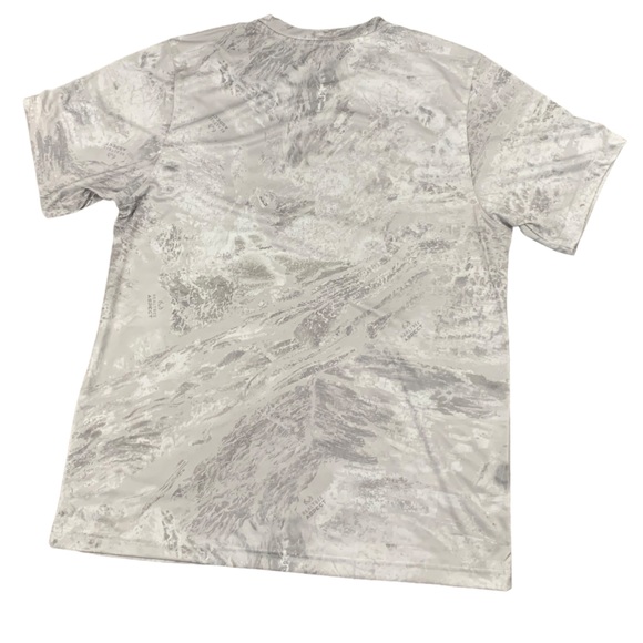 ❤️ NWT RealTree Fishing Shirt Short Sleeve Grey White Round Collar - Picture 5 of 7